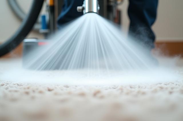 カーペットスチームクリーニングの様子